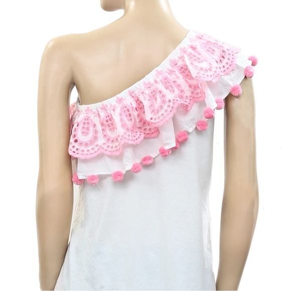 NWT Lilly Pulitzer One Shoulder Embroidered Idara Resort Top XXS - Picture 9 of 14
